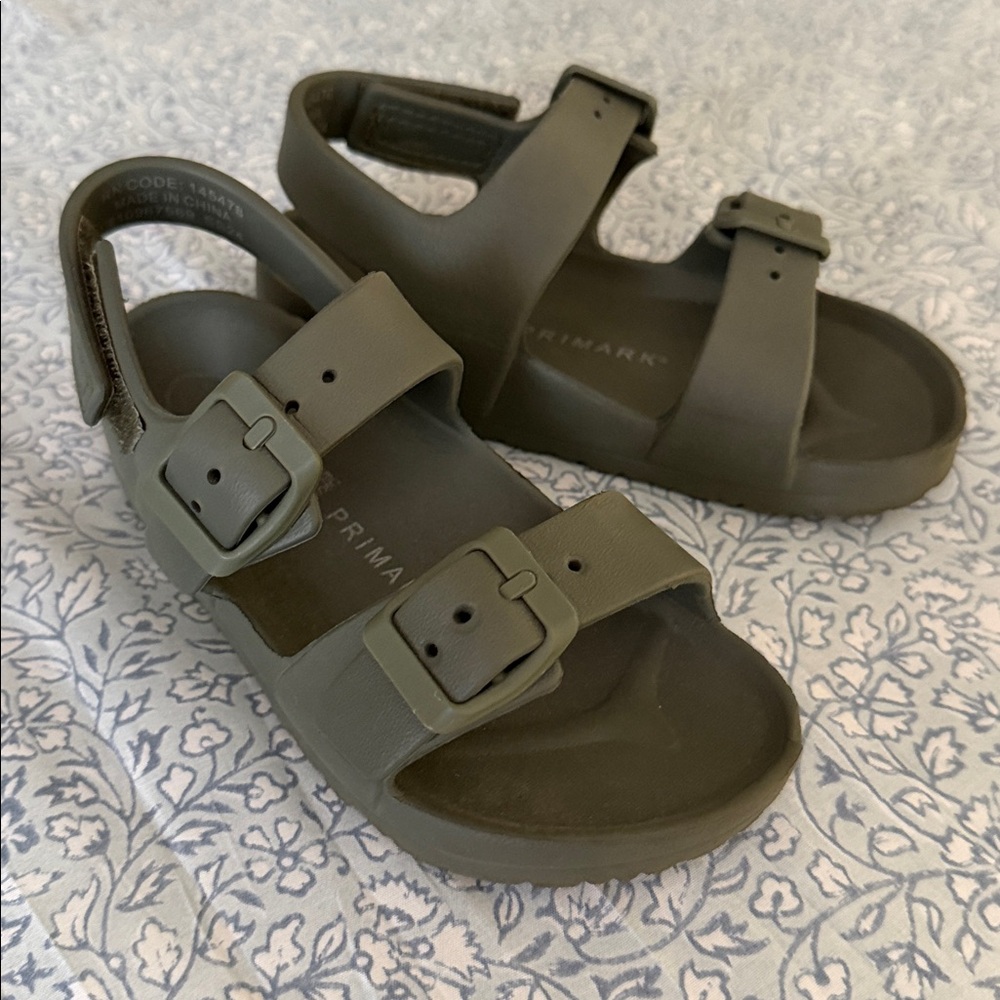 Primark Olive Green Double Buckle Casual Sandals